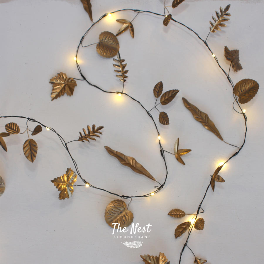 Gold Leaves - 20 LED Light Chain