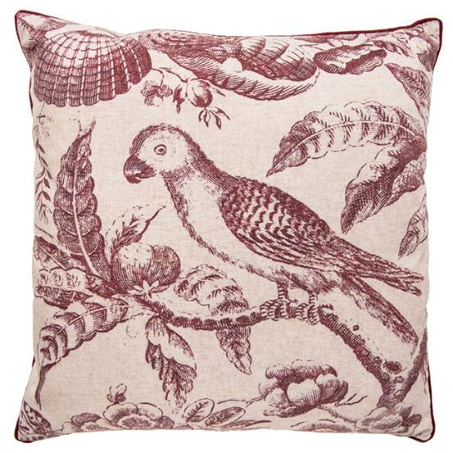India Jane V&A Parrot Toile Cushion Cover.