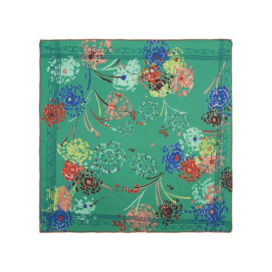 Rosie Fox London - Emerald Floral Silk Scarf