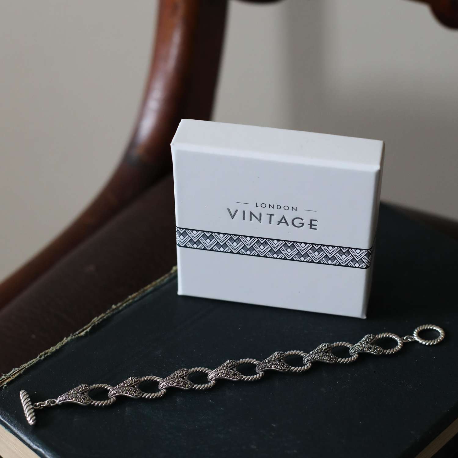 London Vintage - Marcasite & Sterling Silver Bracelet
