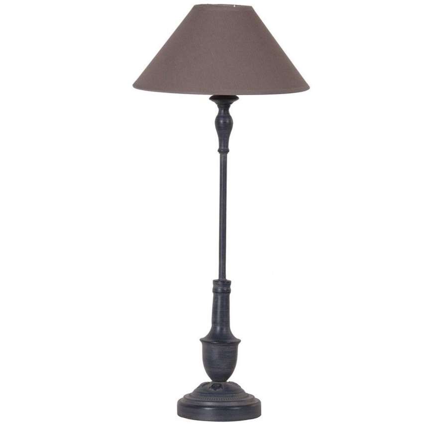 Black Thin Bedside Lamp with Shade