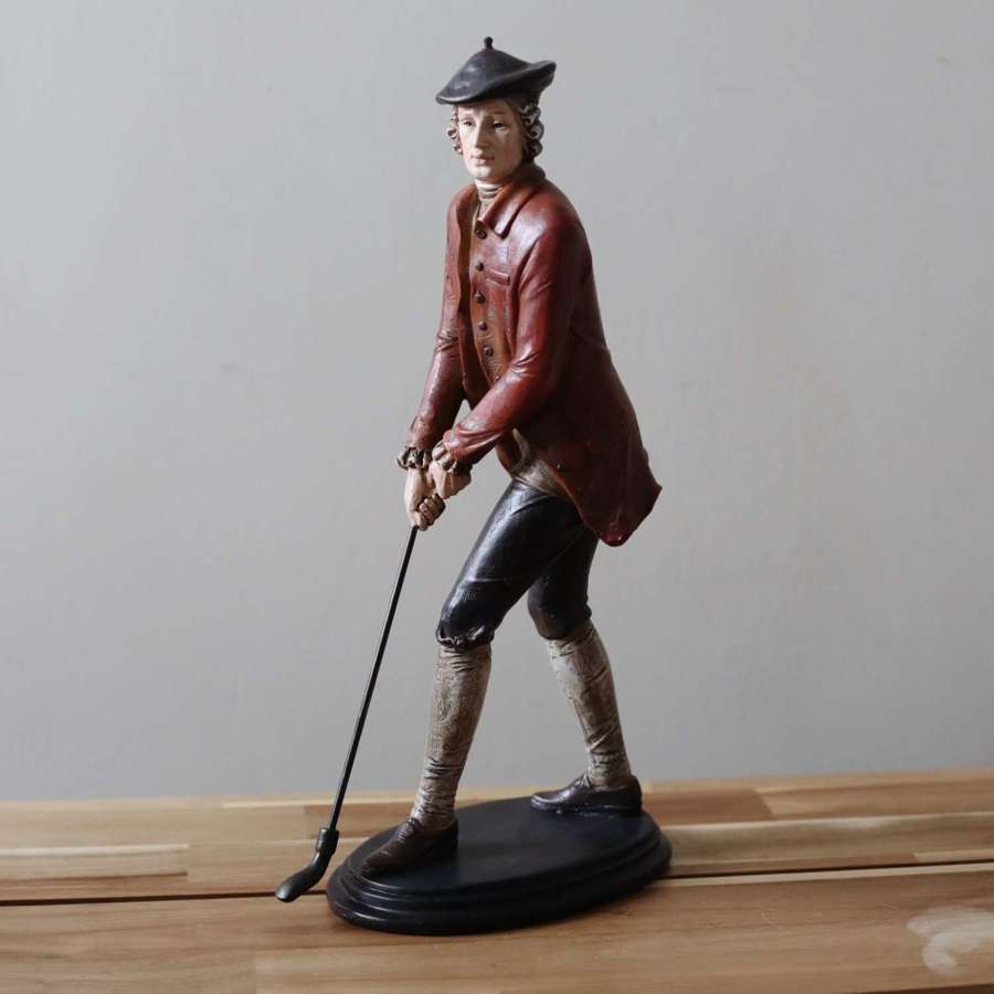 Vintage Style Male Resin Golfer Figurine.