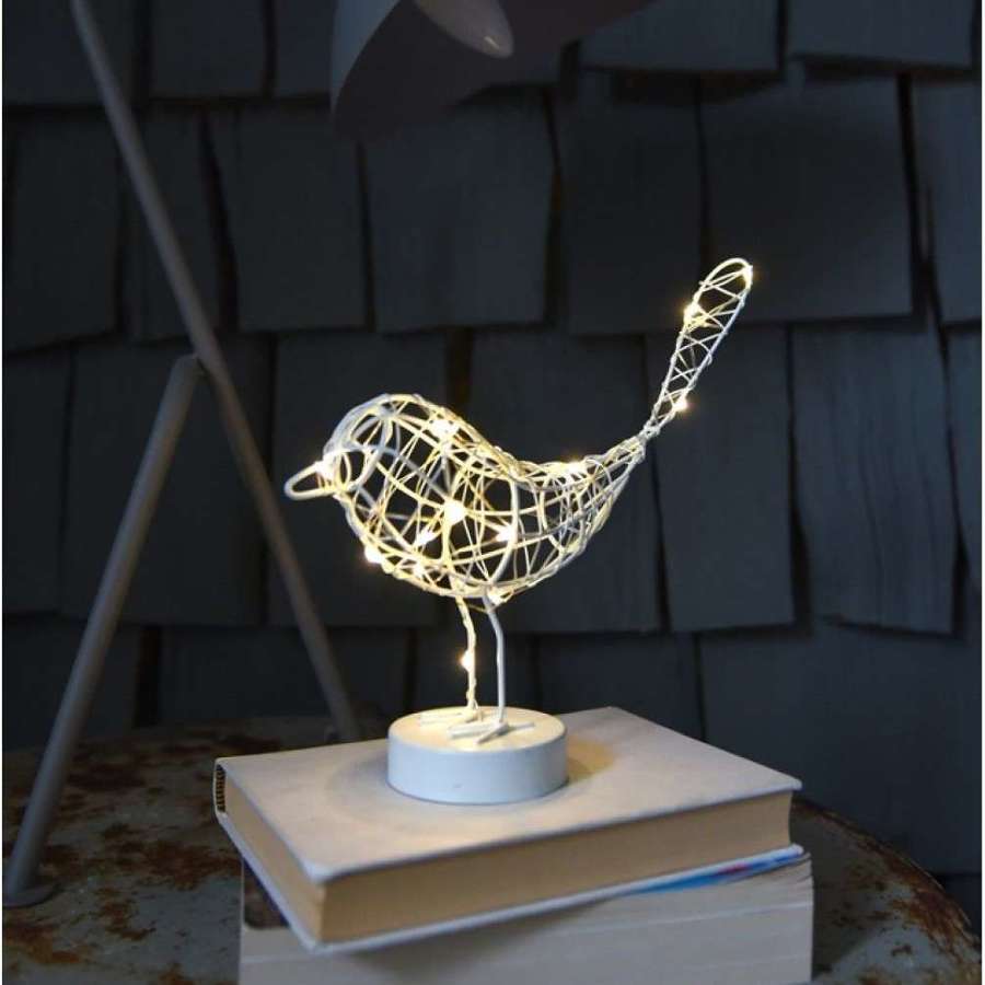 Lightstyle London - White - Light Up Robin - Battery Operated