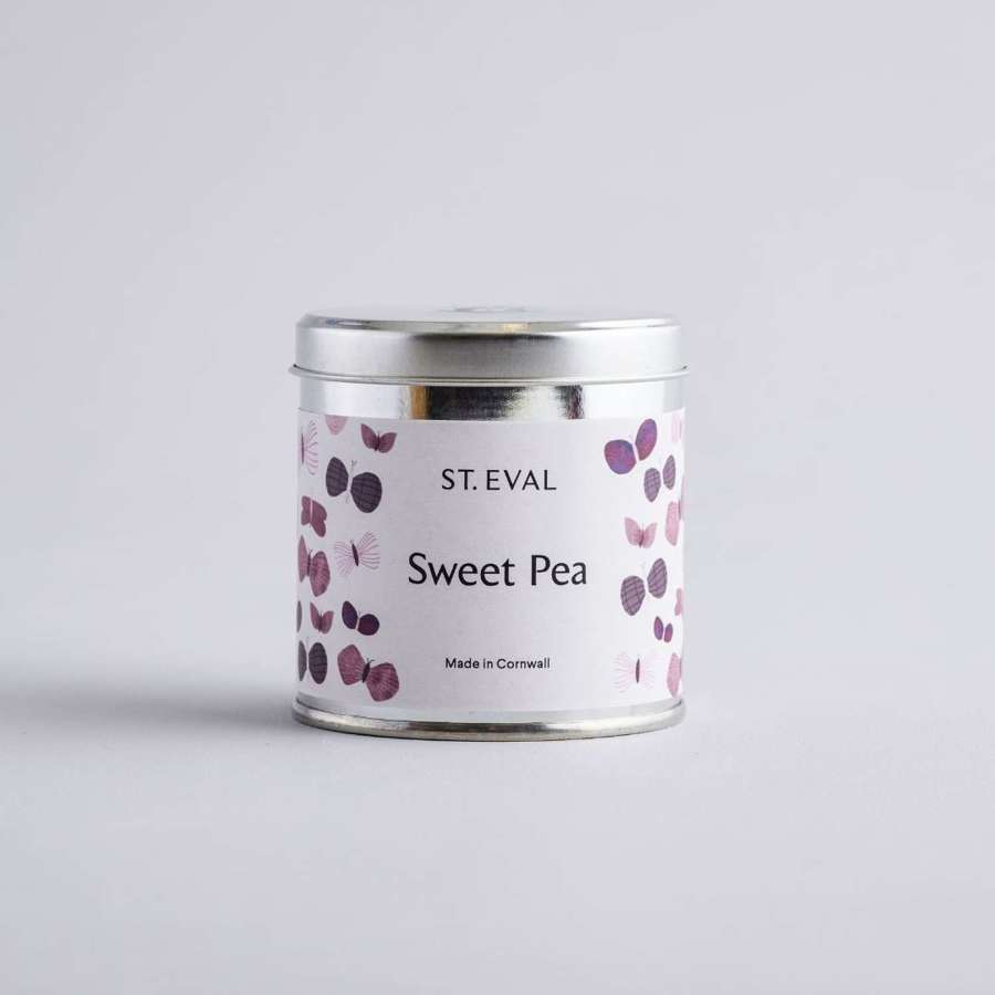 St Eval - Sweet Pea Scented Nature's Garden Tin Candle