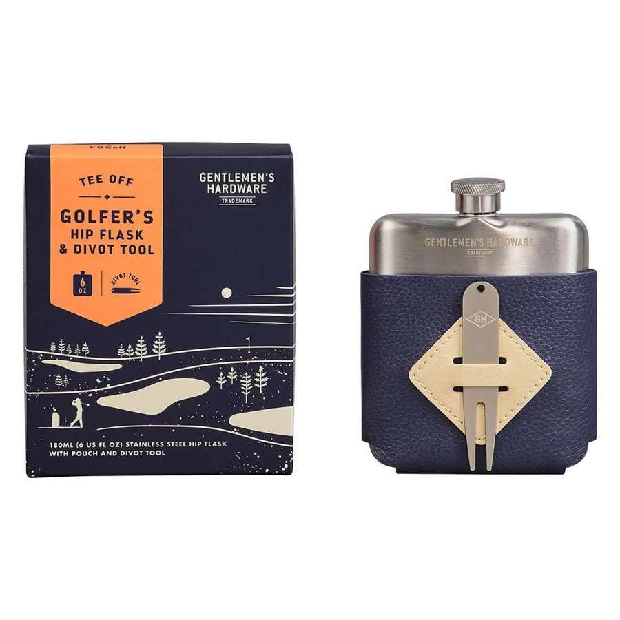 Gentlemen's Hardware - Golfer's Hip Flask & Divot Tool Set