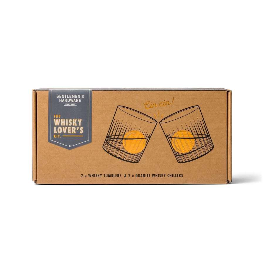 Gentlemen's Hardware - Whiskey Tumbler Glasses & Ice Stones Set